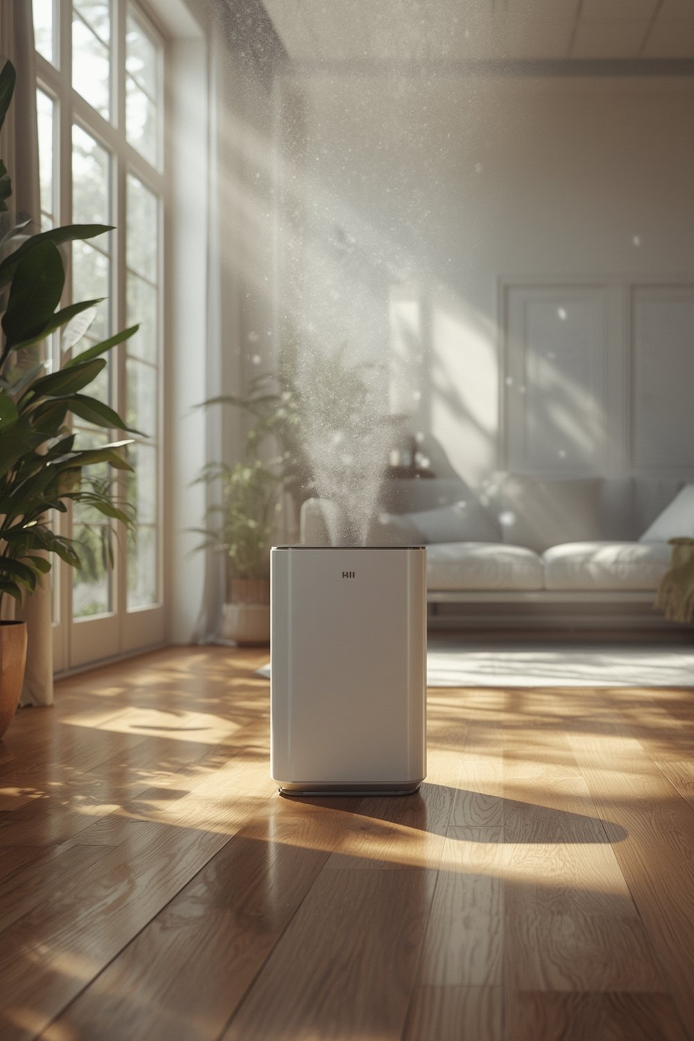 HEPA Purifier in living room improving air quality