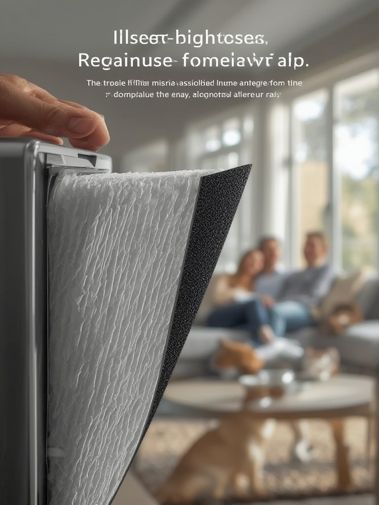 HEPA replacement filter close-up for LEVOIT Core P350-P - multiple layers and carbon granules visible