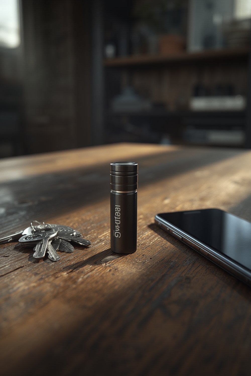 microstream flashlight in hand, pocket clip visible