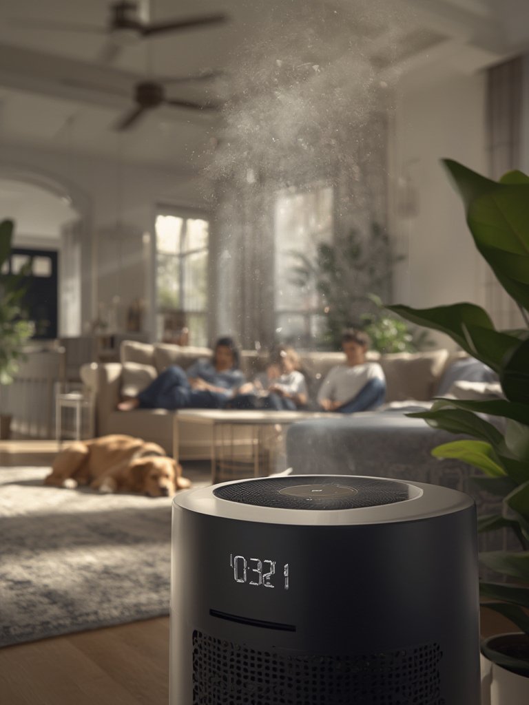 HEPA air purifier with touch controls