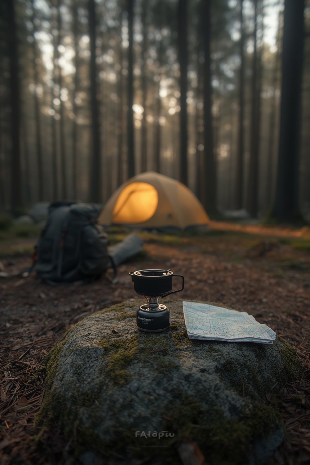 camp stove boiling water on hiking trip