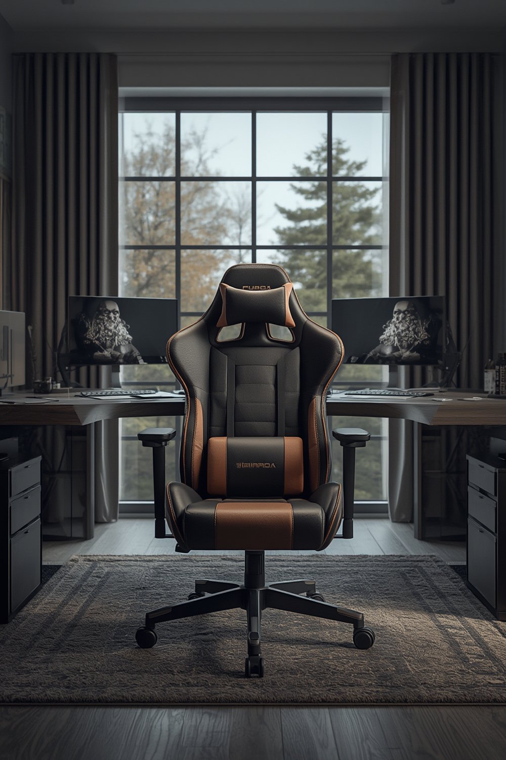 gaming chair in modern home office setting