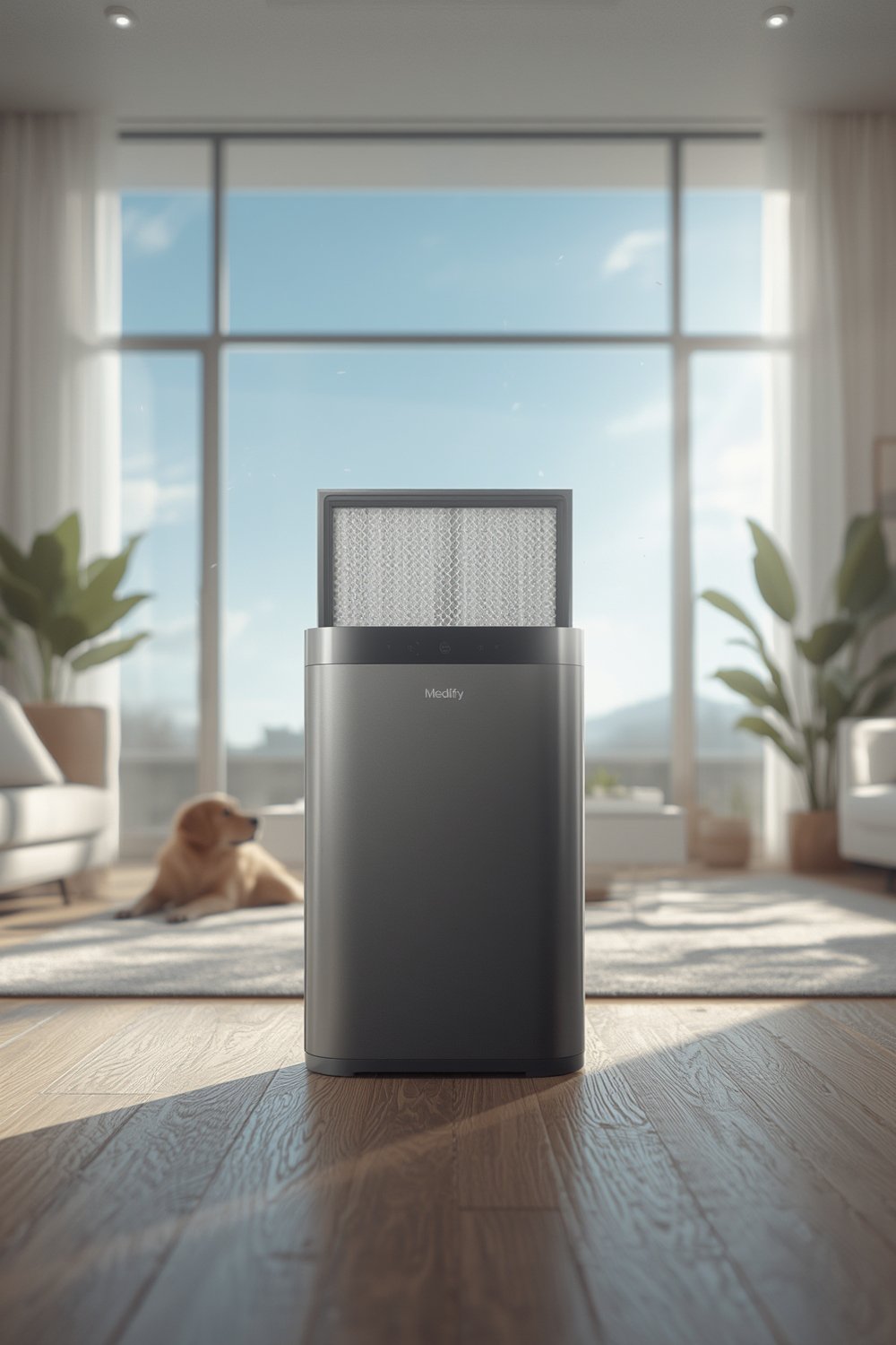 hepa filter installation and closeup of filter layers