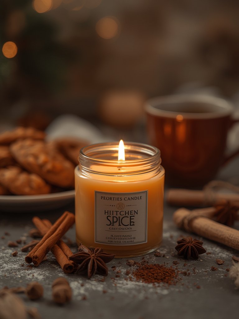 holiday candle kitchen spice alternative, jar candle for gifting