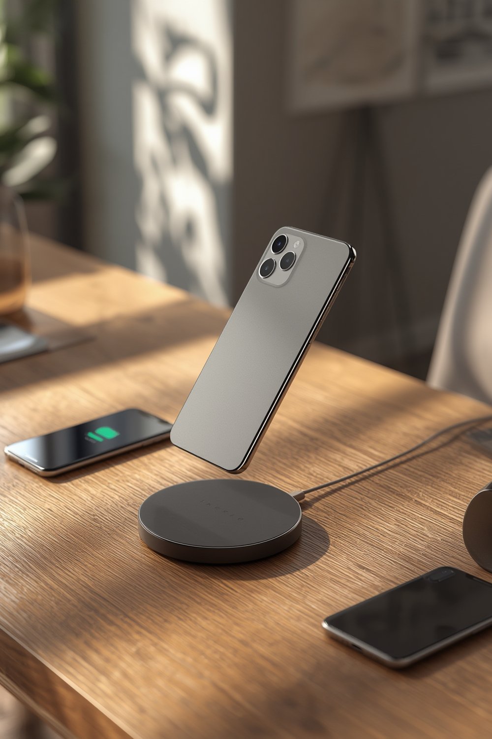 magnetic powerbank on an iPhone showing strong MagSafe magnetic wireless charging