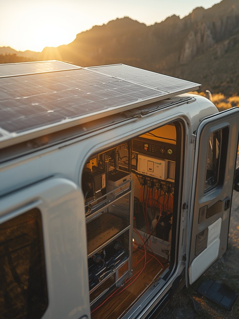 off grid solar panels providing energy in a remote location