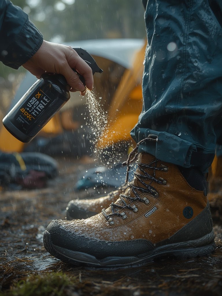 DWR spray used on outdoor gear - water repellent