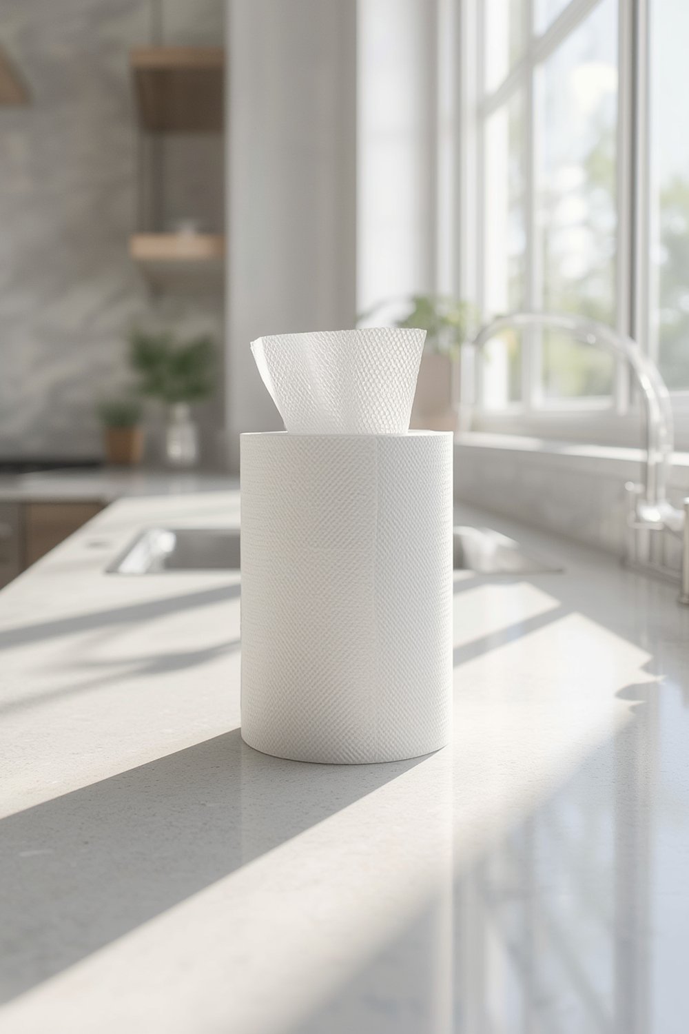 paper towels cleaning countertop scene