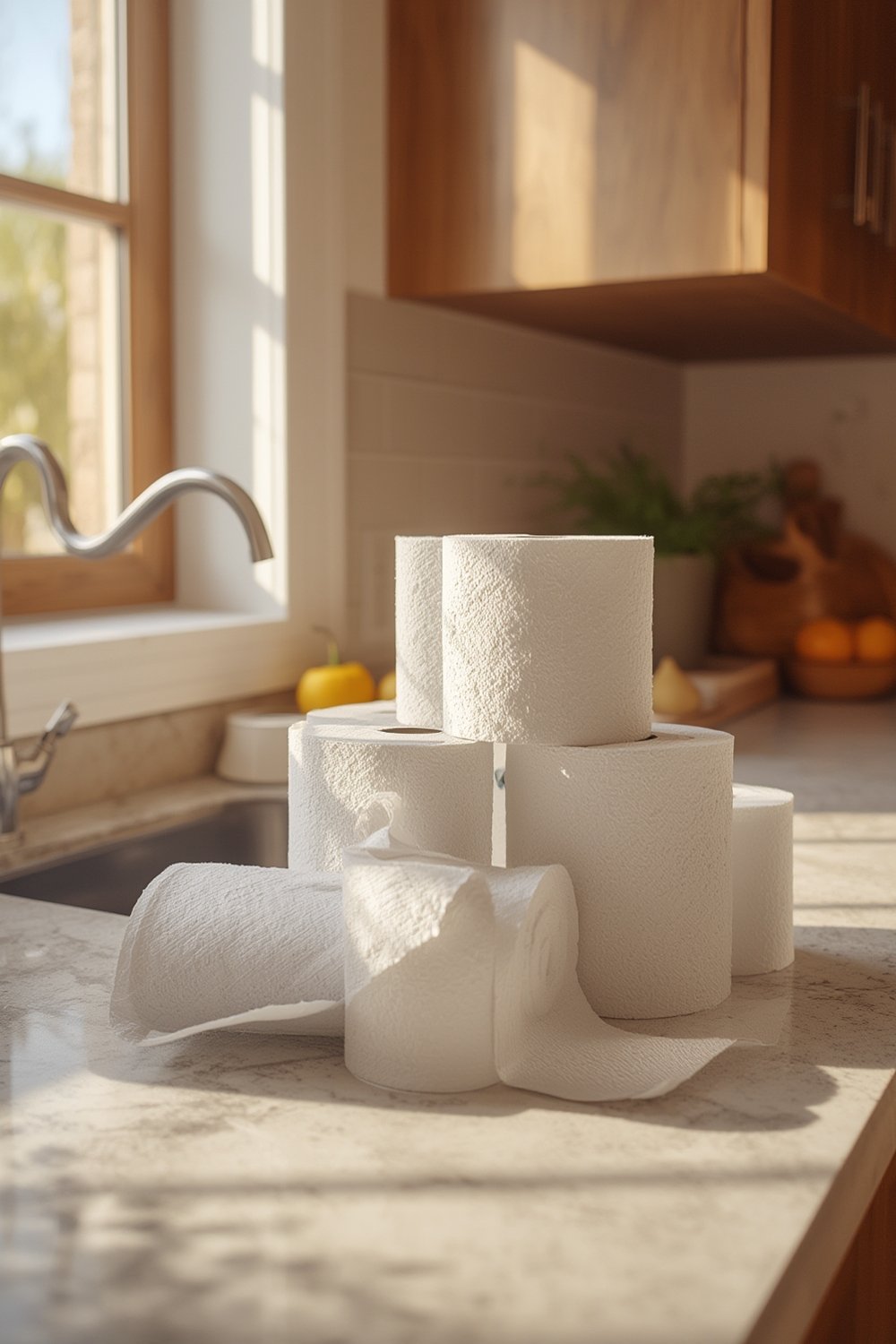 paper towels for kitchen cleanup and household messes