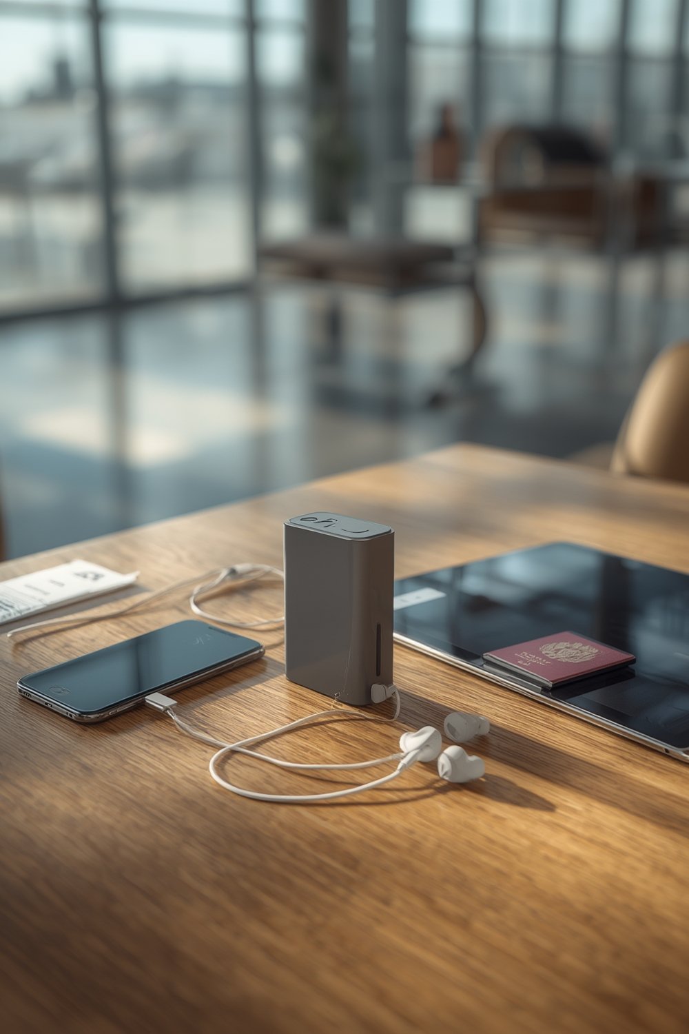 portable charger with built-in cables for travel and universal compatibility