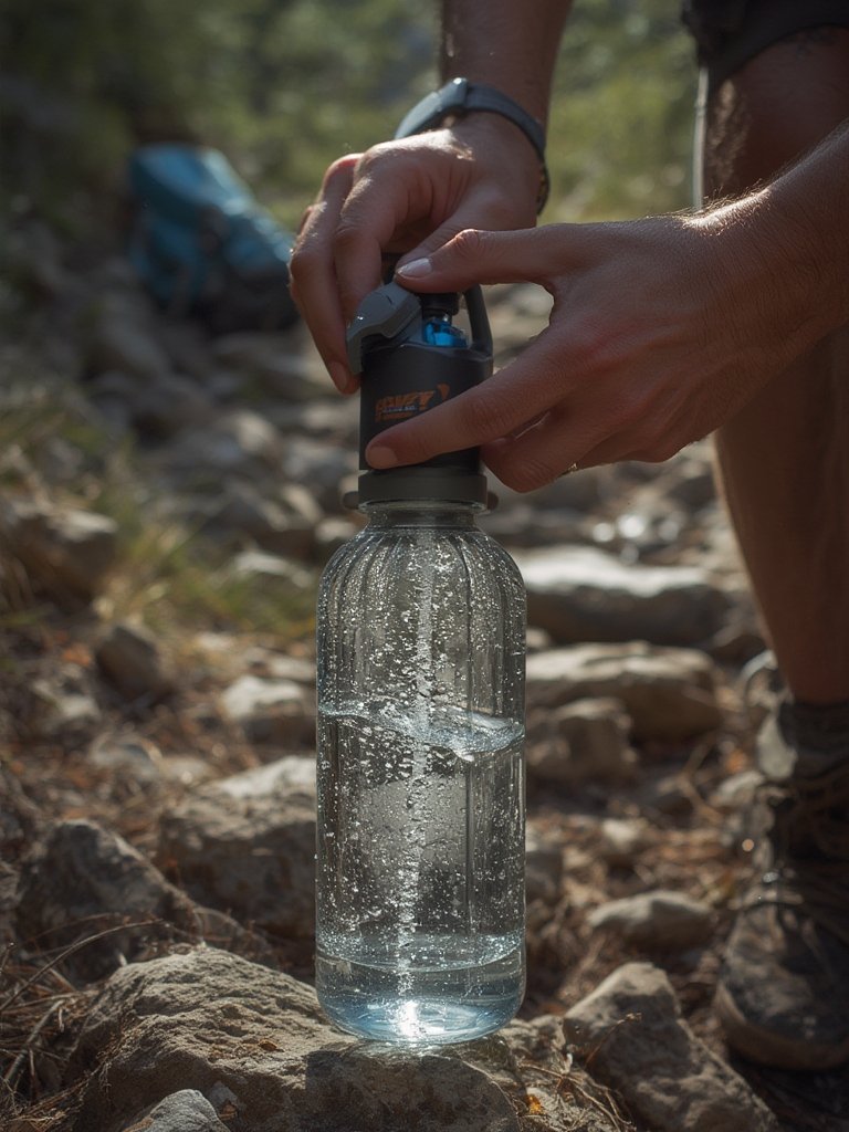 portable water filter system for hiking and emergency kits