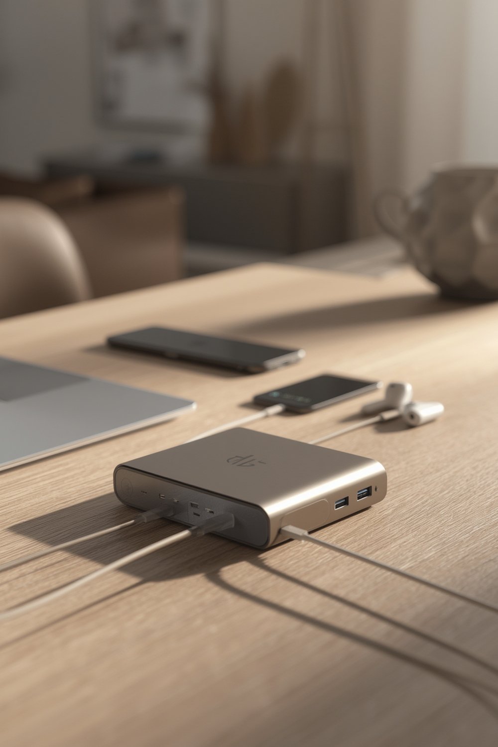 power bank in use - compact battery pack charging multiple devices