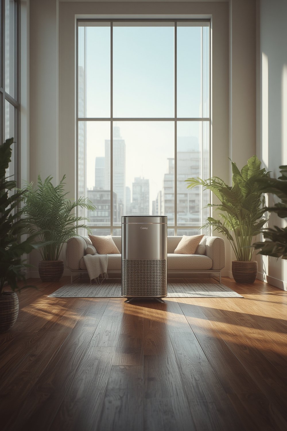 smart purifier in living room setup
