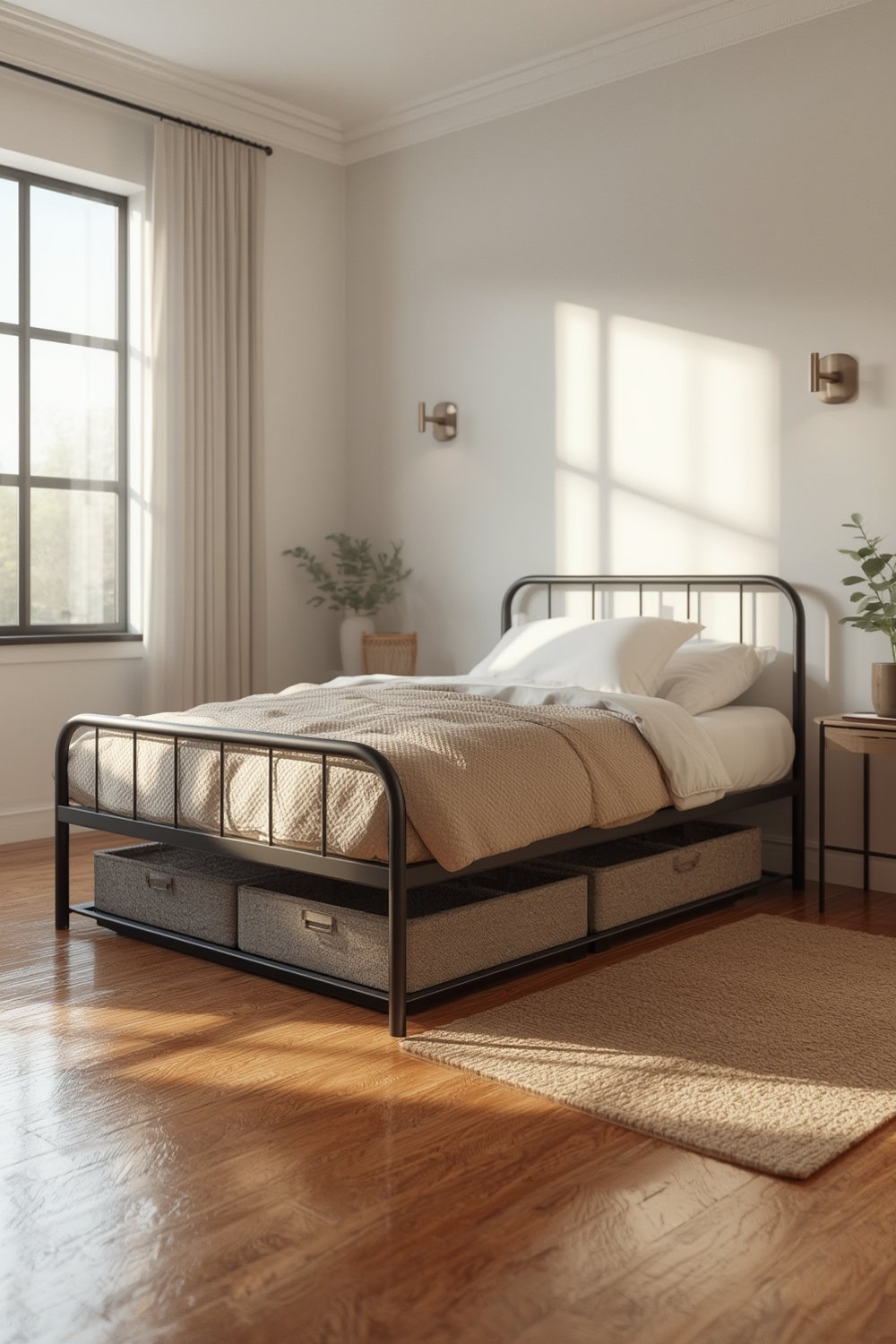 twin bedframe NEWBULIG ClassicRust Brown