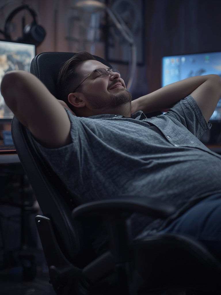 ergonomic office with GTPLAYER gaming chair and adjustable armrests