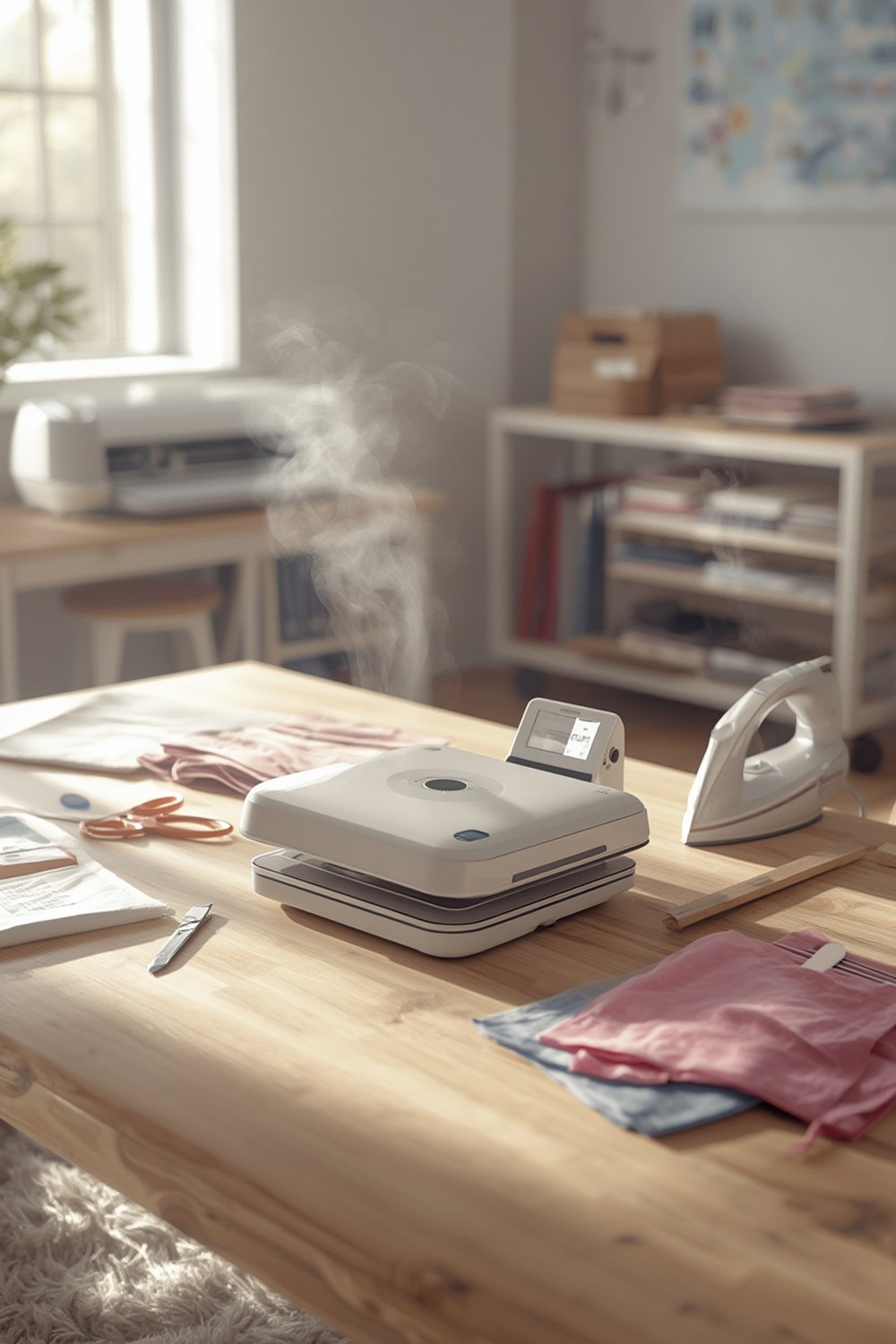 mini heatpress in use on craft project