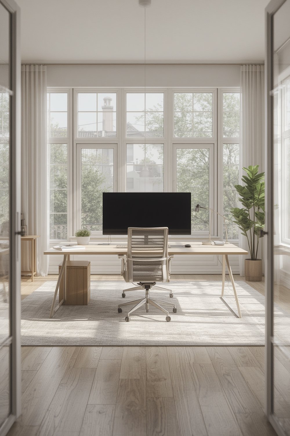 Office Desk: 7 Ultimate Steps For Amazing Organization In 2026 1 office desk in modern home office setup with storage bag and headphone hook