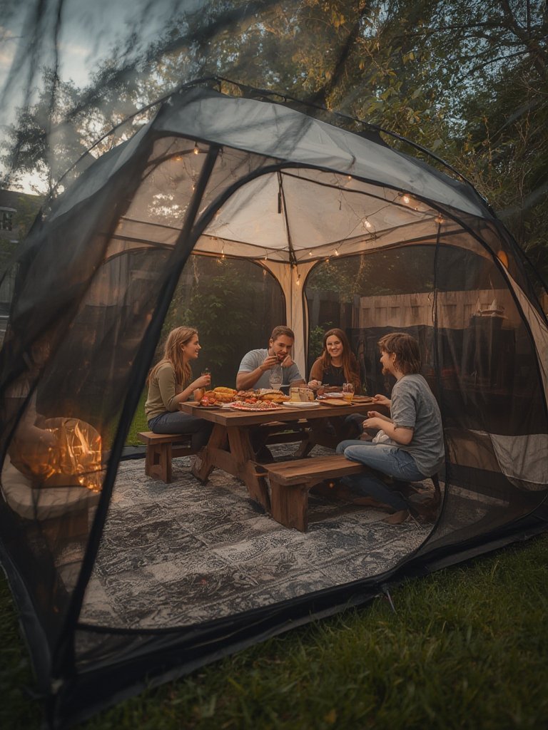 outdoor canopy used for backyard and patio camping shelter