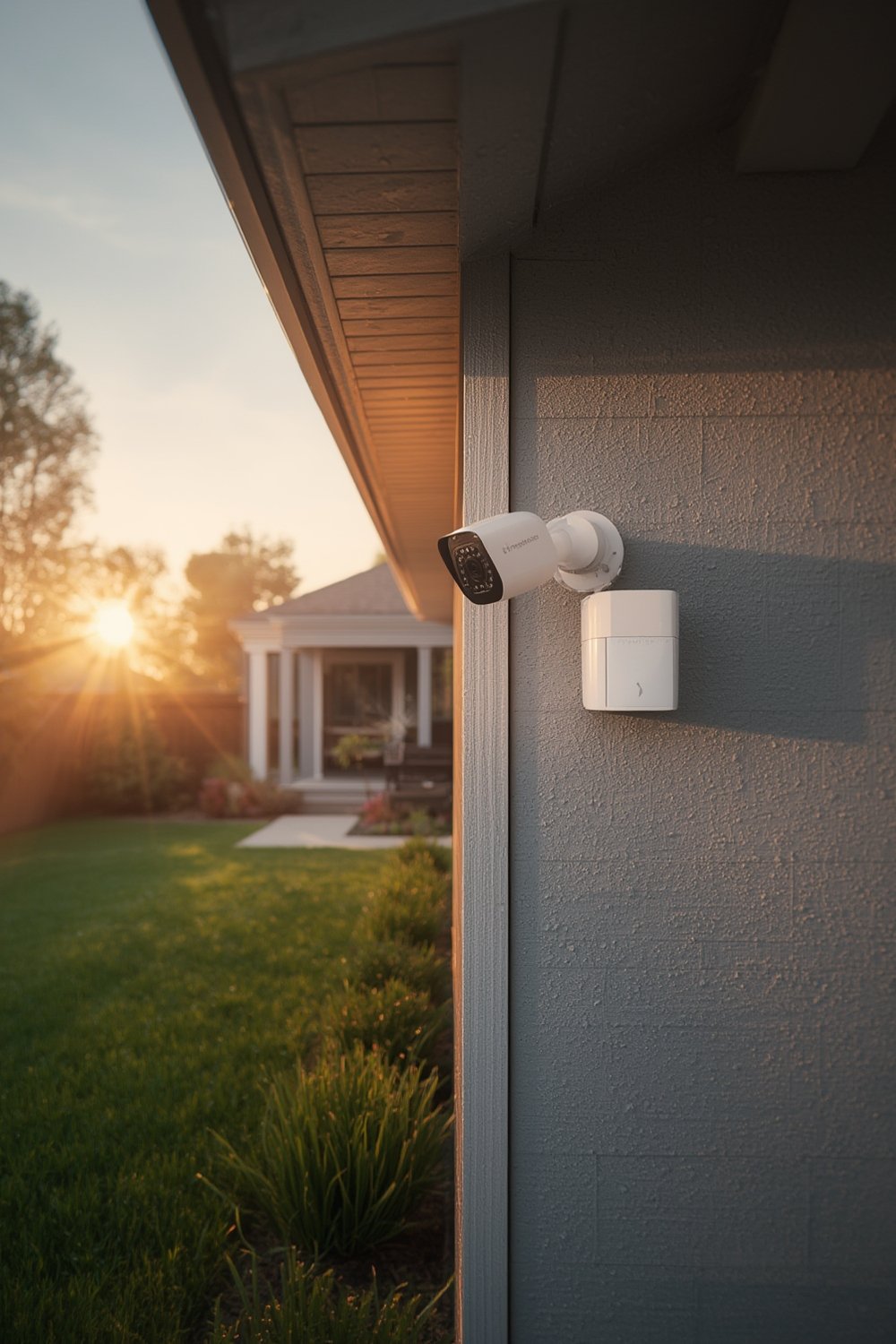 solar panel for outdoor security camera mounted outside